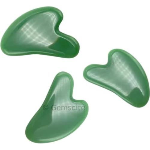 Piedra Gua Sha Jade Verde Wholesalegemshop - Masaje Facial