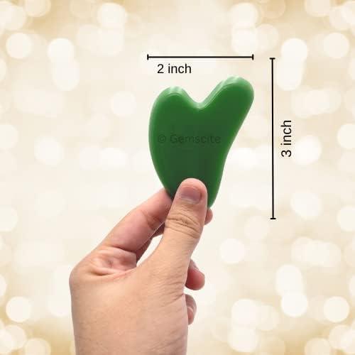 Piedra Gua Sha Jade Verde Wholesalegemshop - Masaje Facial