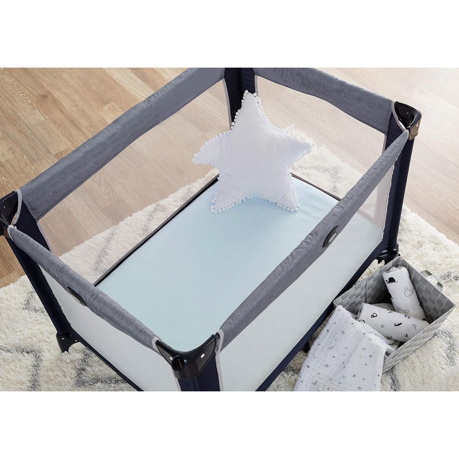 Sábanas Ajustadas TL Care 100% Algodón 68.6x99 cm Azul