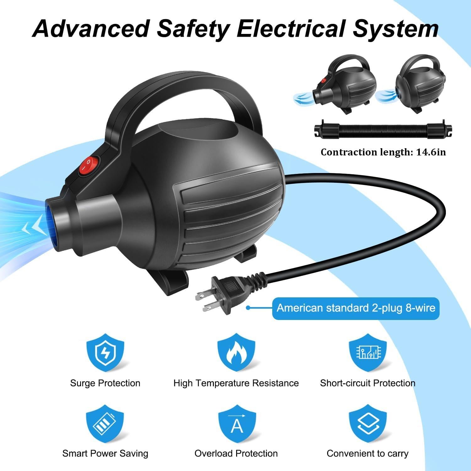 Bomba de Aire Eléctrica AWSUM 600W para Inflables 110-120V