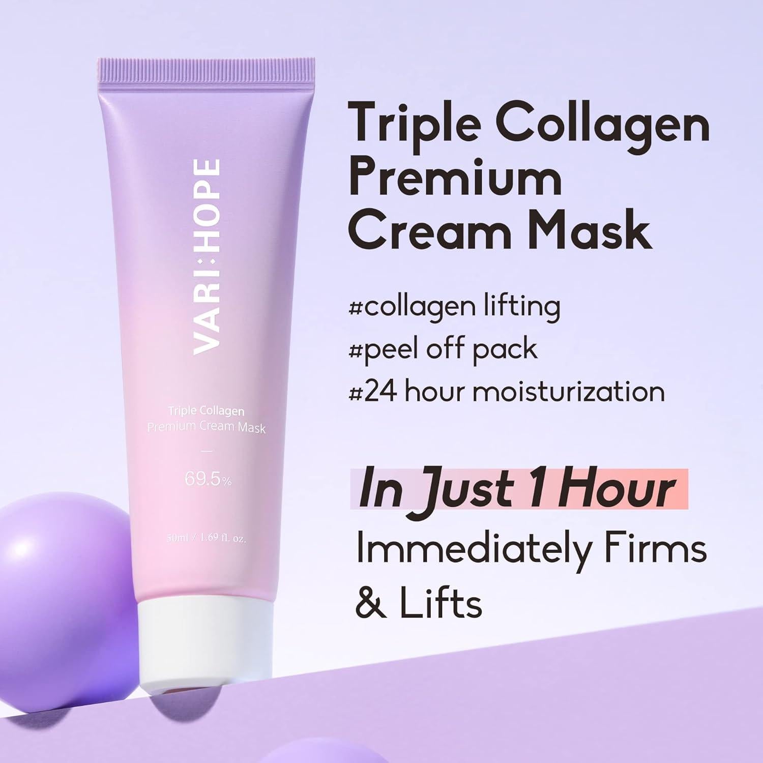 Máscara de Crema Premium Colágeno Triple 50ml Hidratante