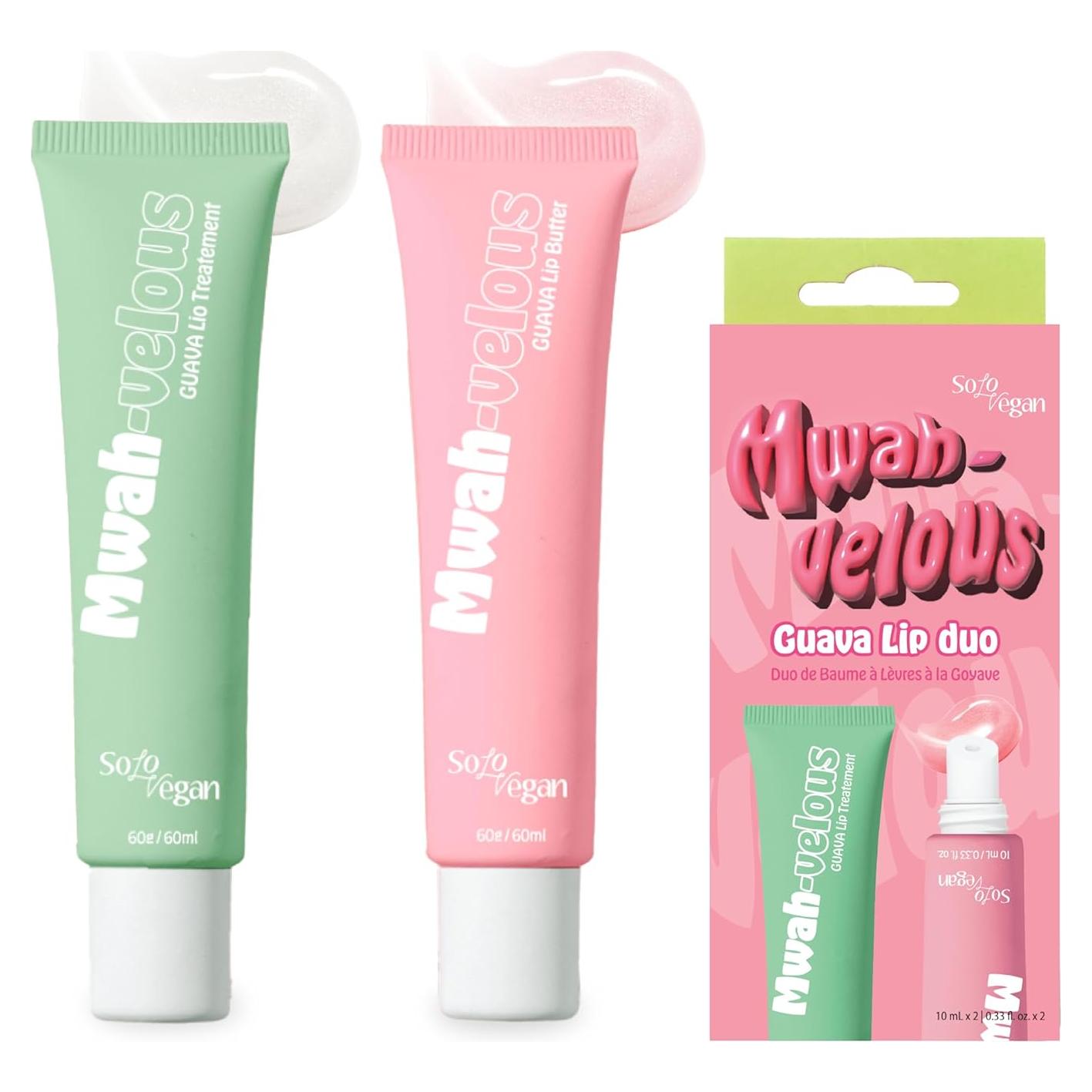 Dúo de Labios Guava SoloVegan - Mantequilla y Tratamiento Hidratante