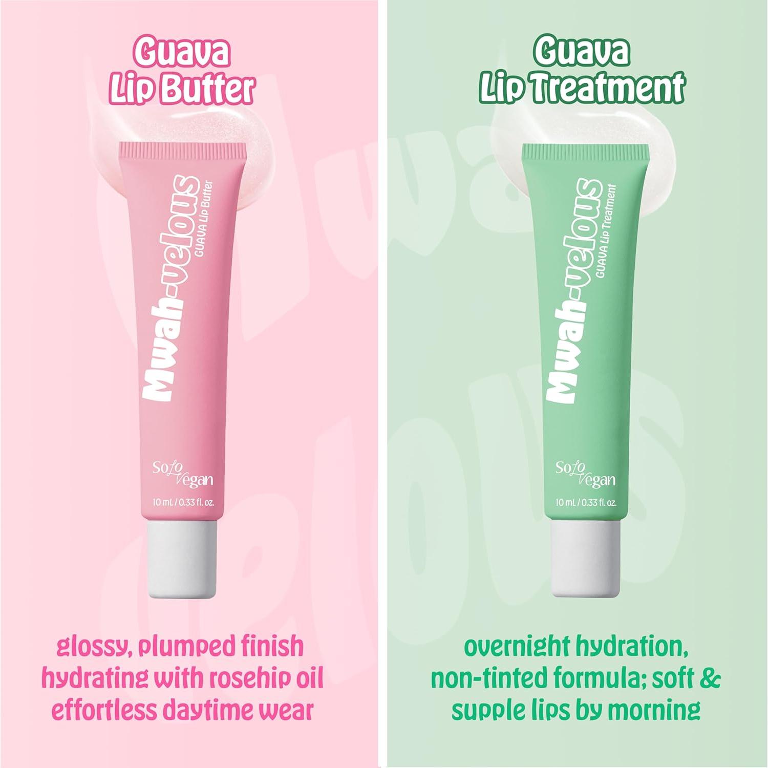 Dúo de Labios Guava SoloVegan - Mantequilla y Tratamiento Hidratante