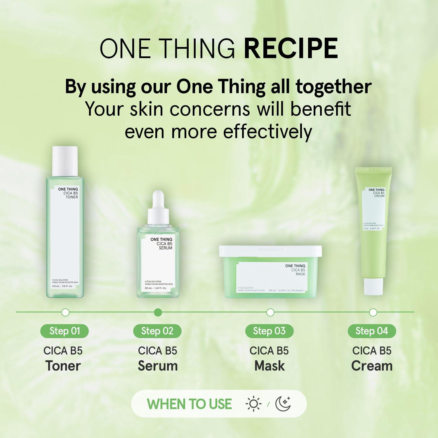 Suero Calmante Cica B5 ONE THING 50ml para Piel Sensible