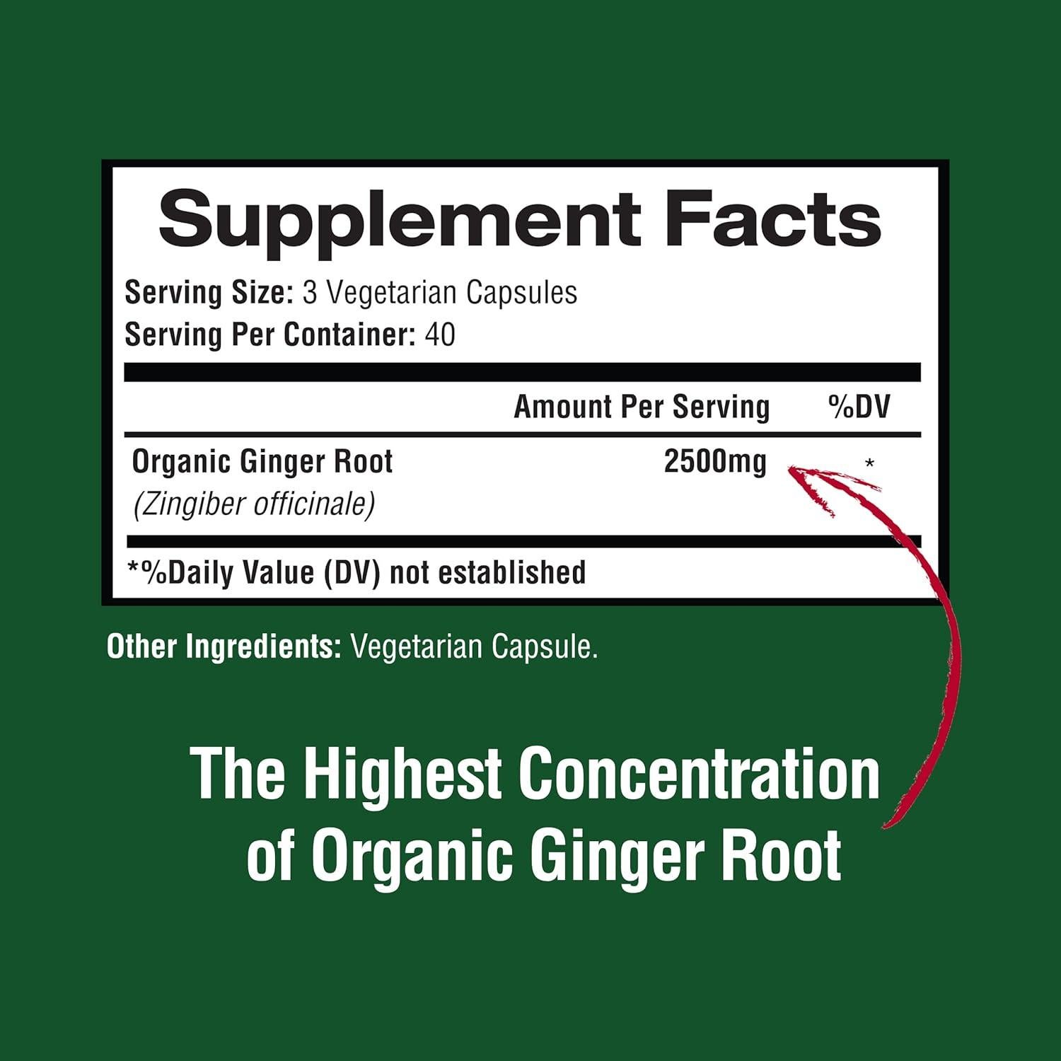 Cápsulas de Jengibre Orgánico Happi Mi Nutrition 2500mg 120 Unidades