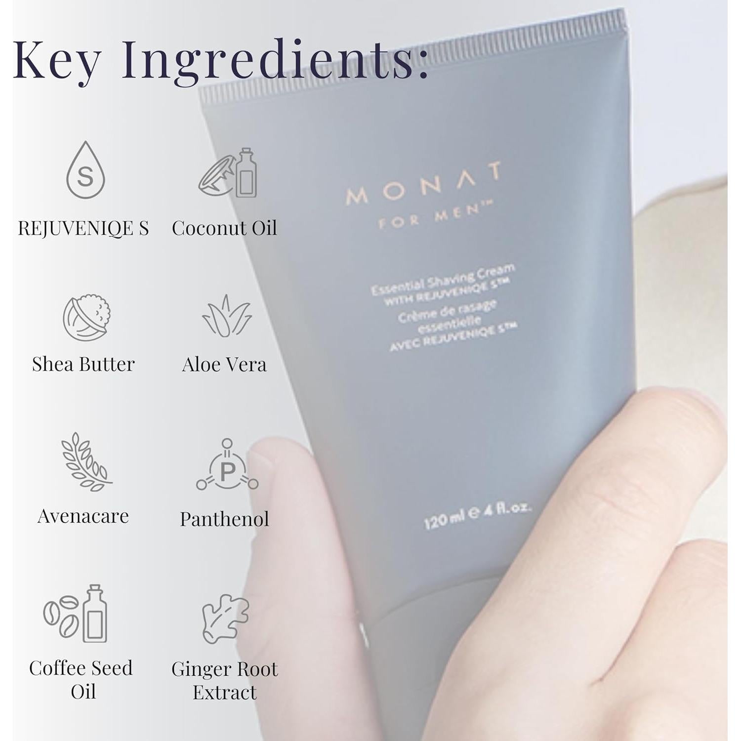 Crema de Afeitar Natural Monat para Hombres 120 ml