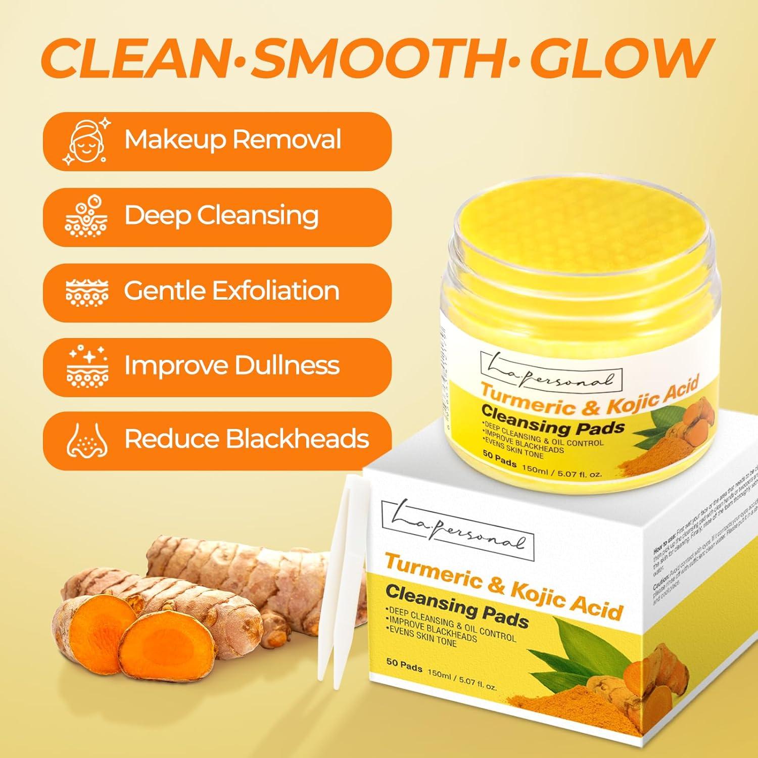 Discos Limpiadores de Cúrcuma y Ácido Kójico - 50 Pcs