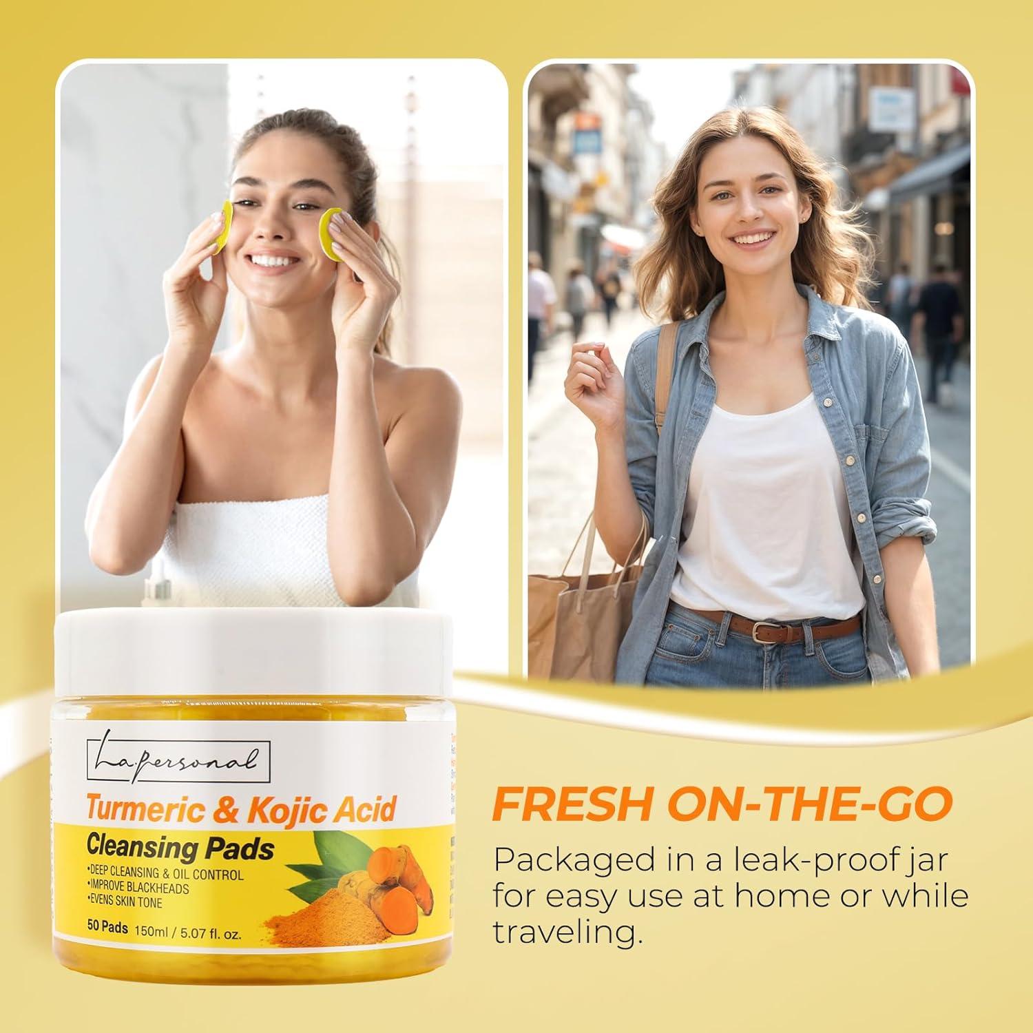 Discos Limpiadores de Cúrcuma y Ácido Kójico - 50 Pcs