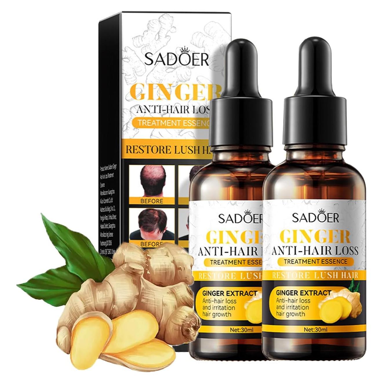 Aceite de Tratamiento de Jengibre GCDAT - 2 Unidades para Crecimiento y Hidratación del Cabello