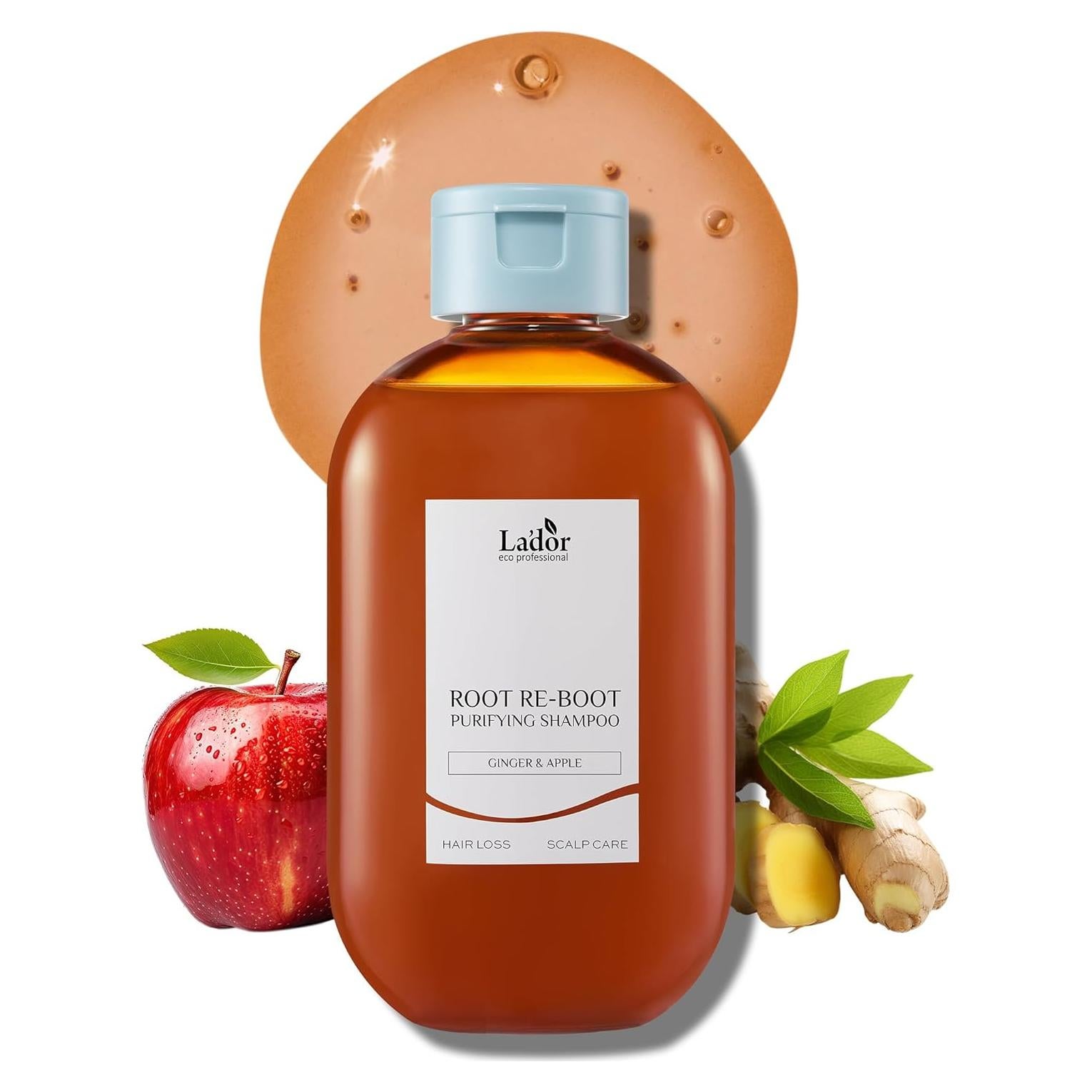 Champú Purificante LA'DOR 296 ml - Jengibre y Manzana para Pérdida de Cabello