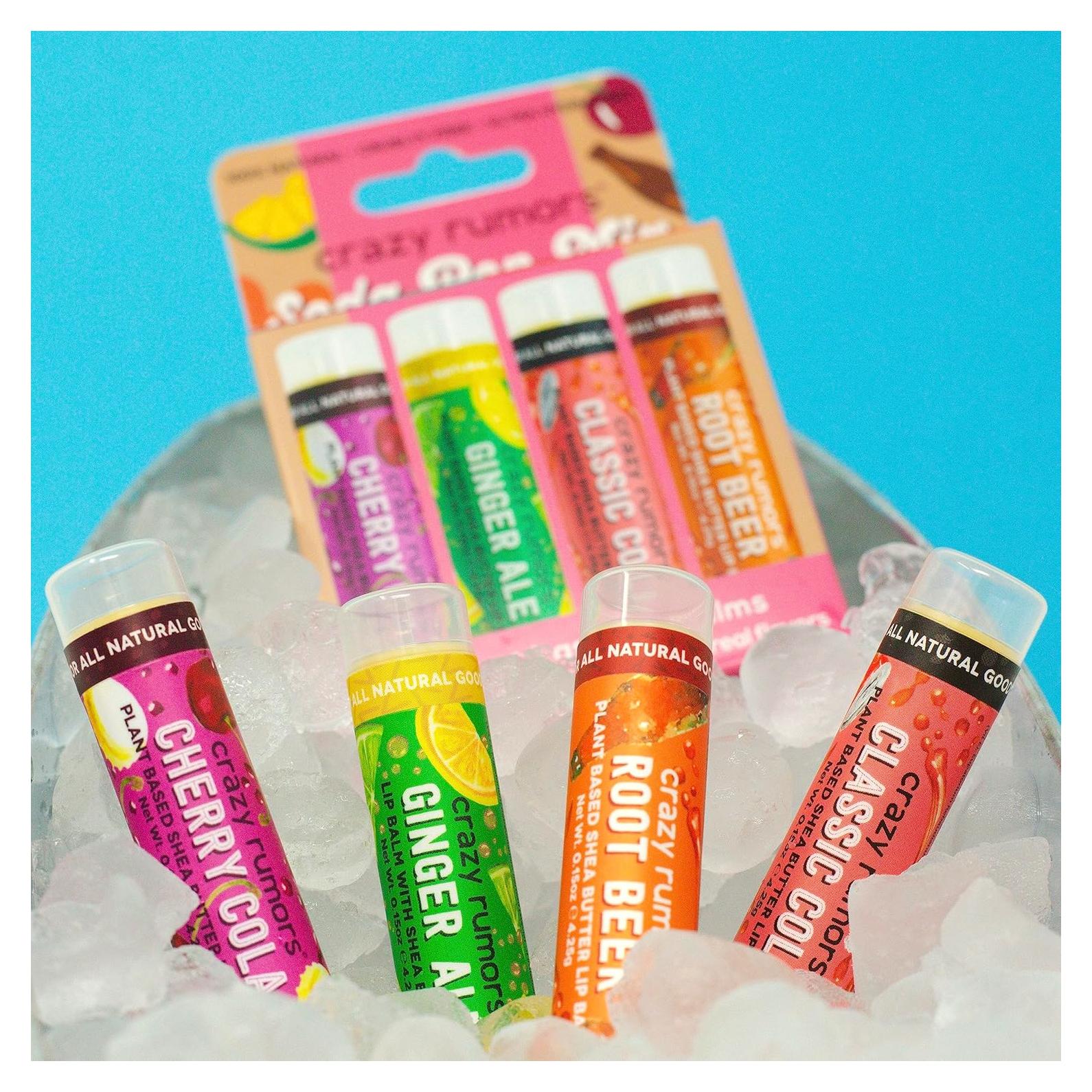 Bálsamo Labial Crazy Rumors Soda Pop 4-Pack Natural 100% Vegano