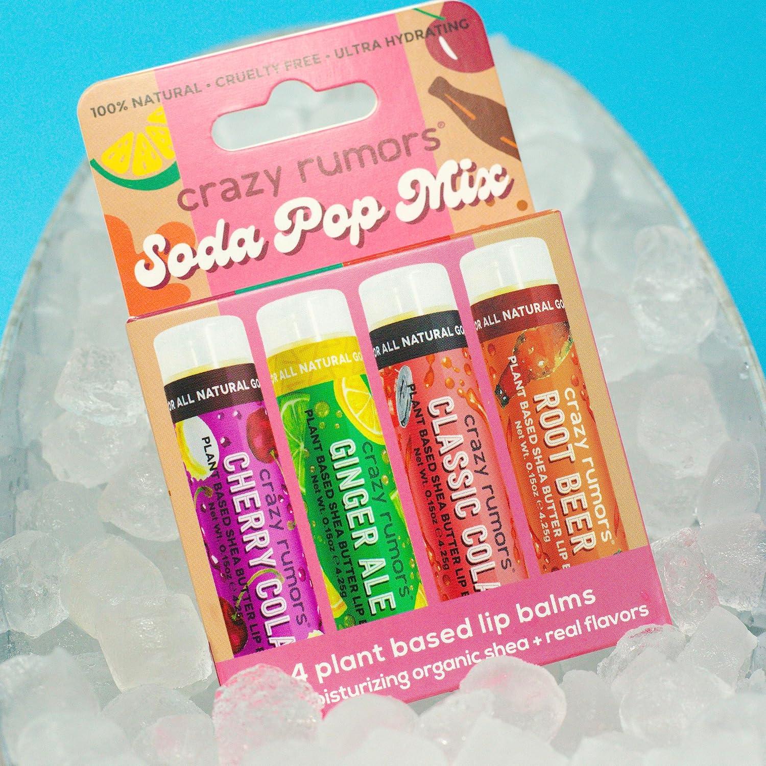Bálsamo Labial Crazy Rumors Soda Pop 4-Pack Natural 100% Vegano