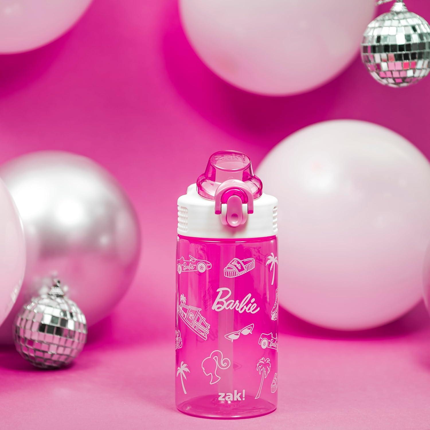 Botella de Agua Barbie Zak Sage 473ml con Popote y Asa