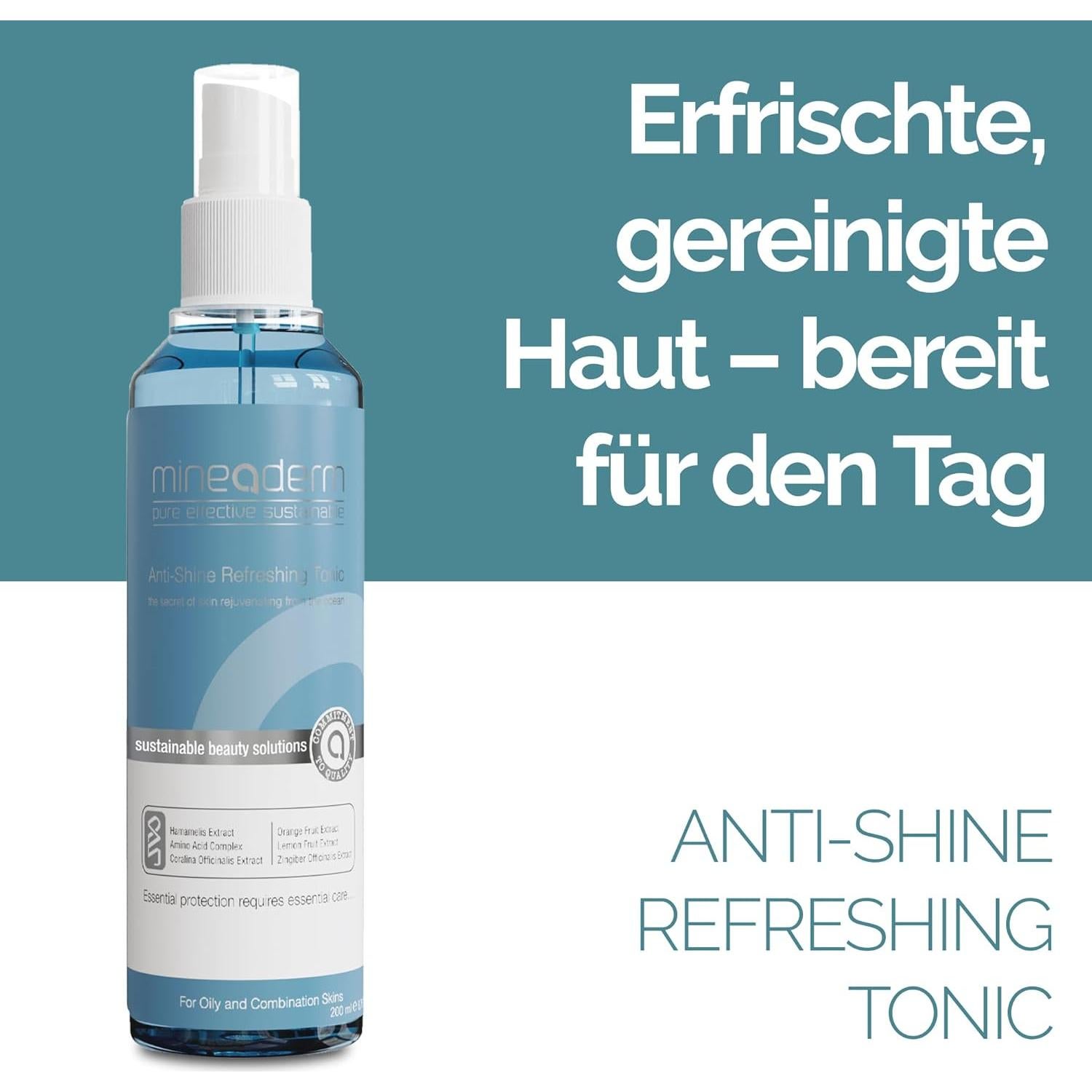 Tónico Facial Refrescante Mineaderm 200ml - Control Aceite Piel Grasa