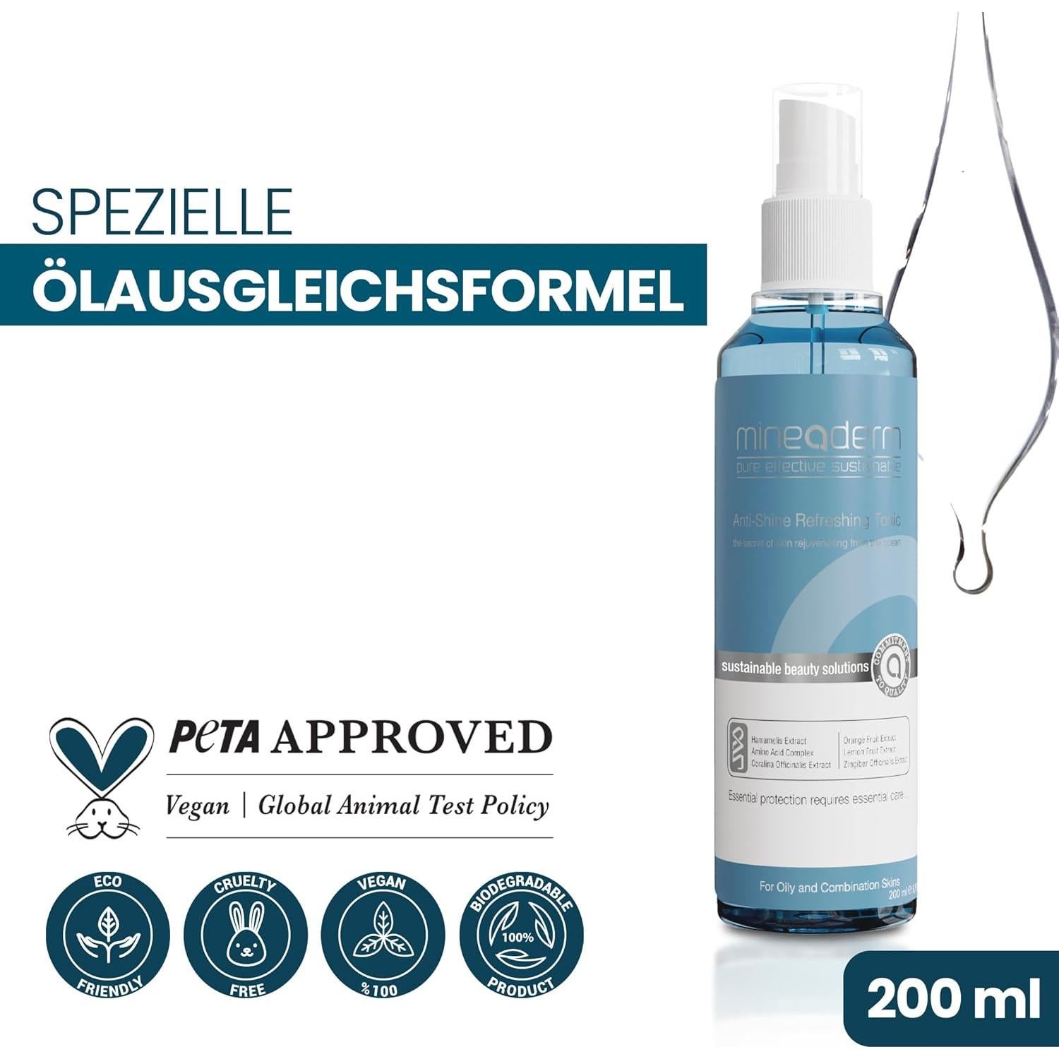 Tónico Facial Refrescante Mineaderm 200ml - Control Aceite Piel Grasa