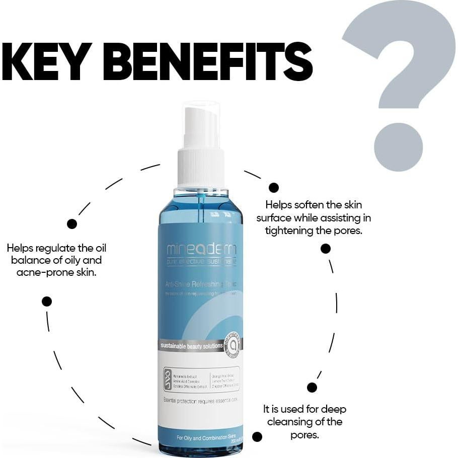 Tónico Facial Refrescante Mineaderm 200ml - Control Aceite Piel Grasa