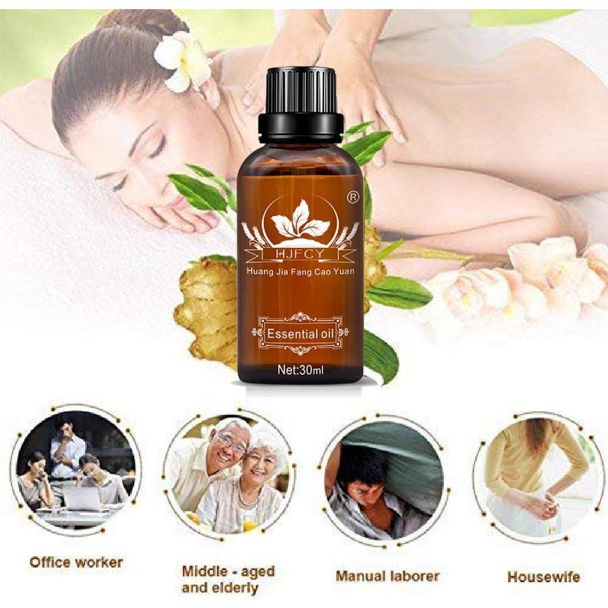 Paquete de 3 Aceites de Masaje de Jengibre HuaQing 90ml