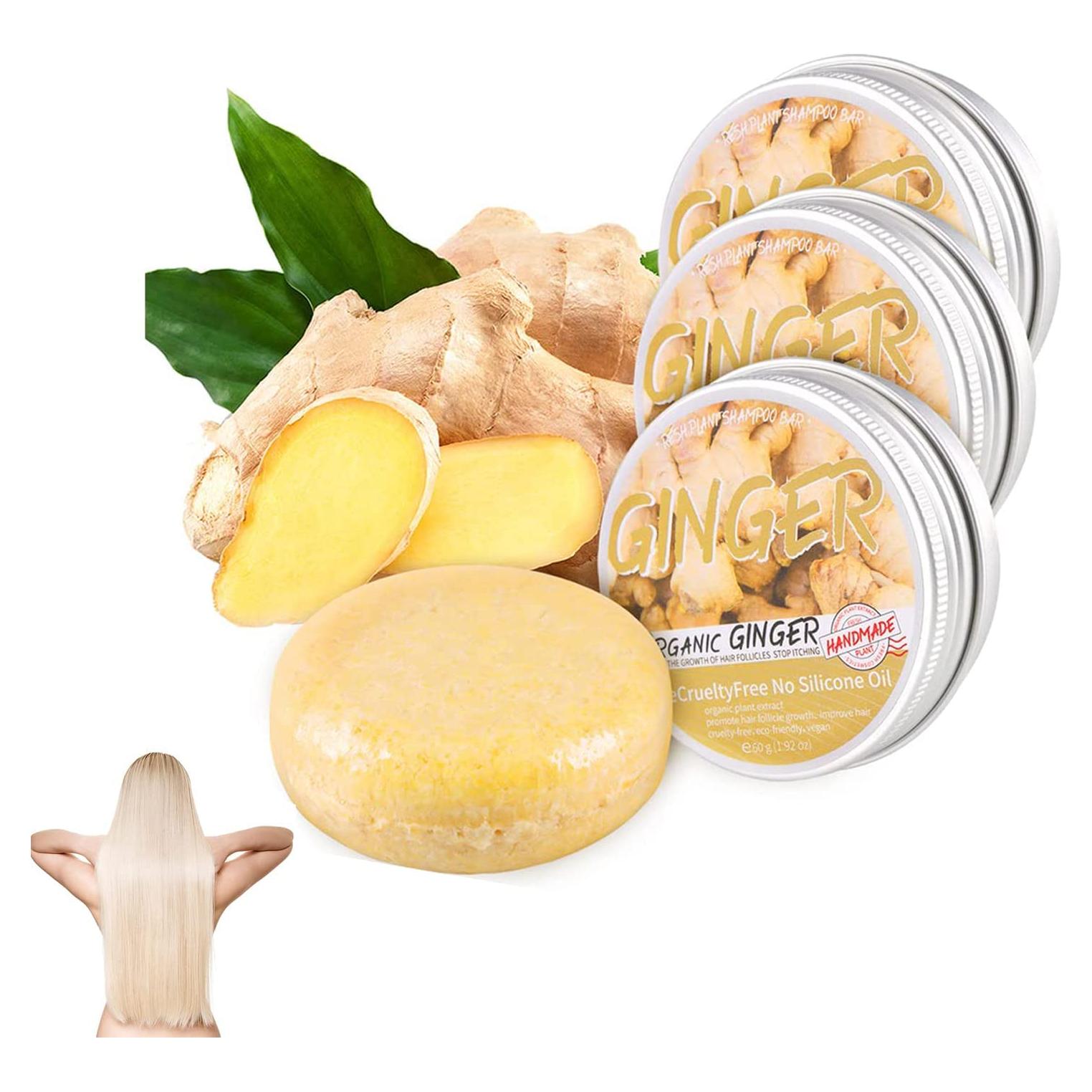 Champú Natural de Jengibre Orgánico 3PCS - Anti Pérdida de Cabello