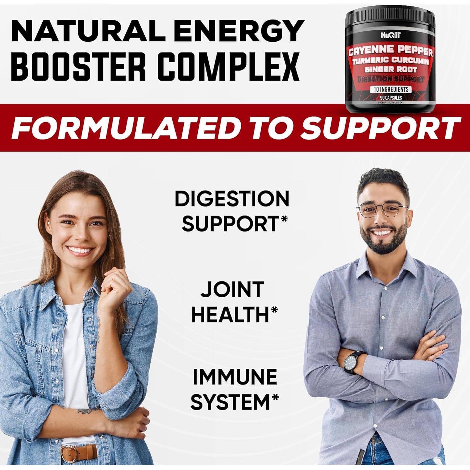 Suplemento de Pimienta de Cayena NUQIIT - 90 Cápsulas Salud Digestiva