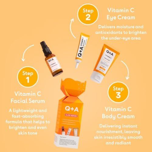 Set de Cuidado de la Piel Glow Heroes Q+A - Vitamina C 30ml, 15ml, 50ml