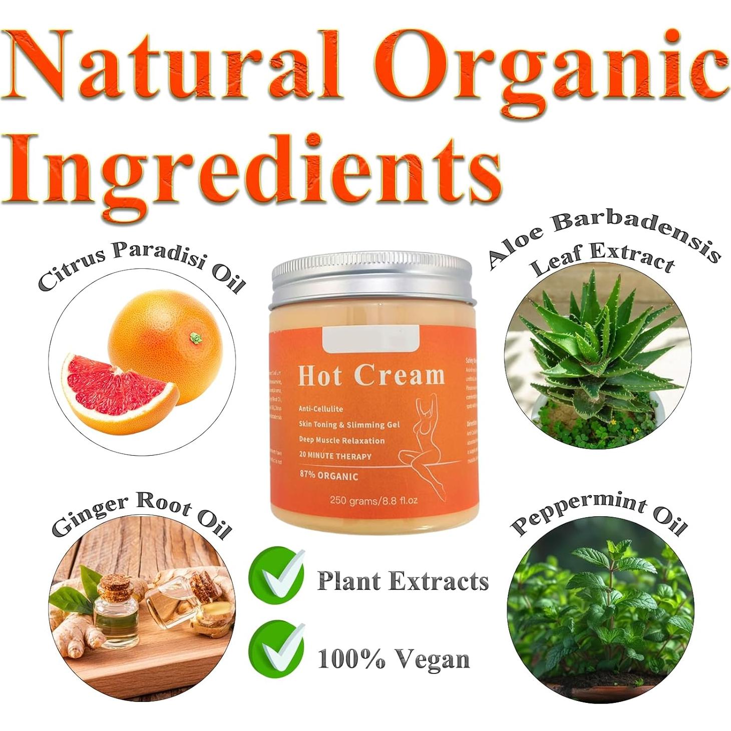 Crema Anticelulitis Caliente Orgánica Elitzia 250g - Quemadora de Grasa