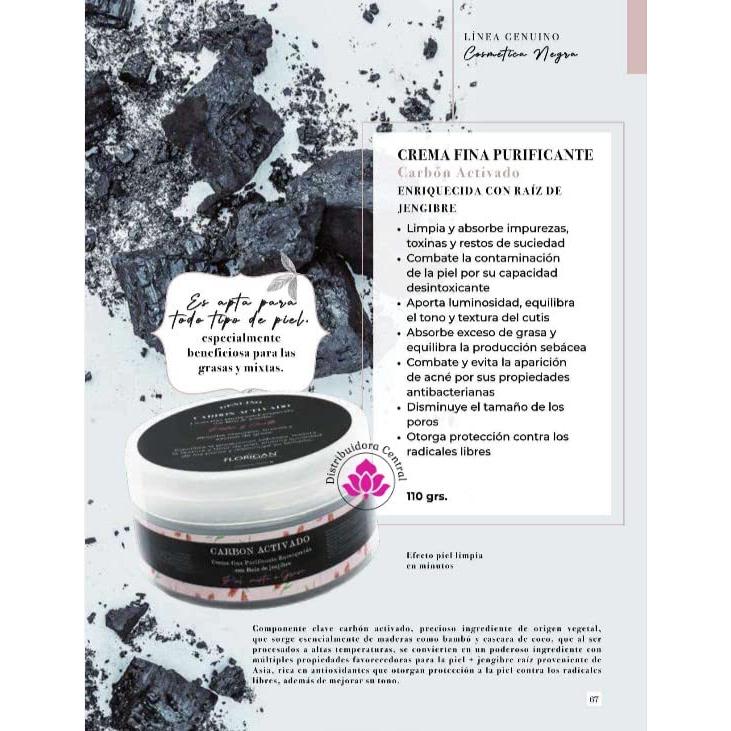 Crema Facial Detoxificante Nocturna Florigan 110g Carbón Activado