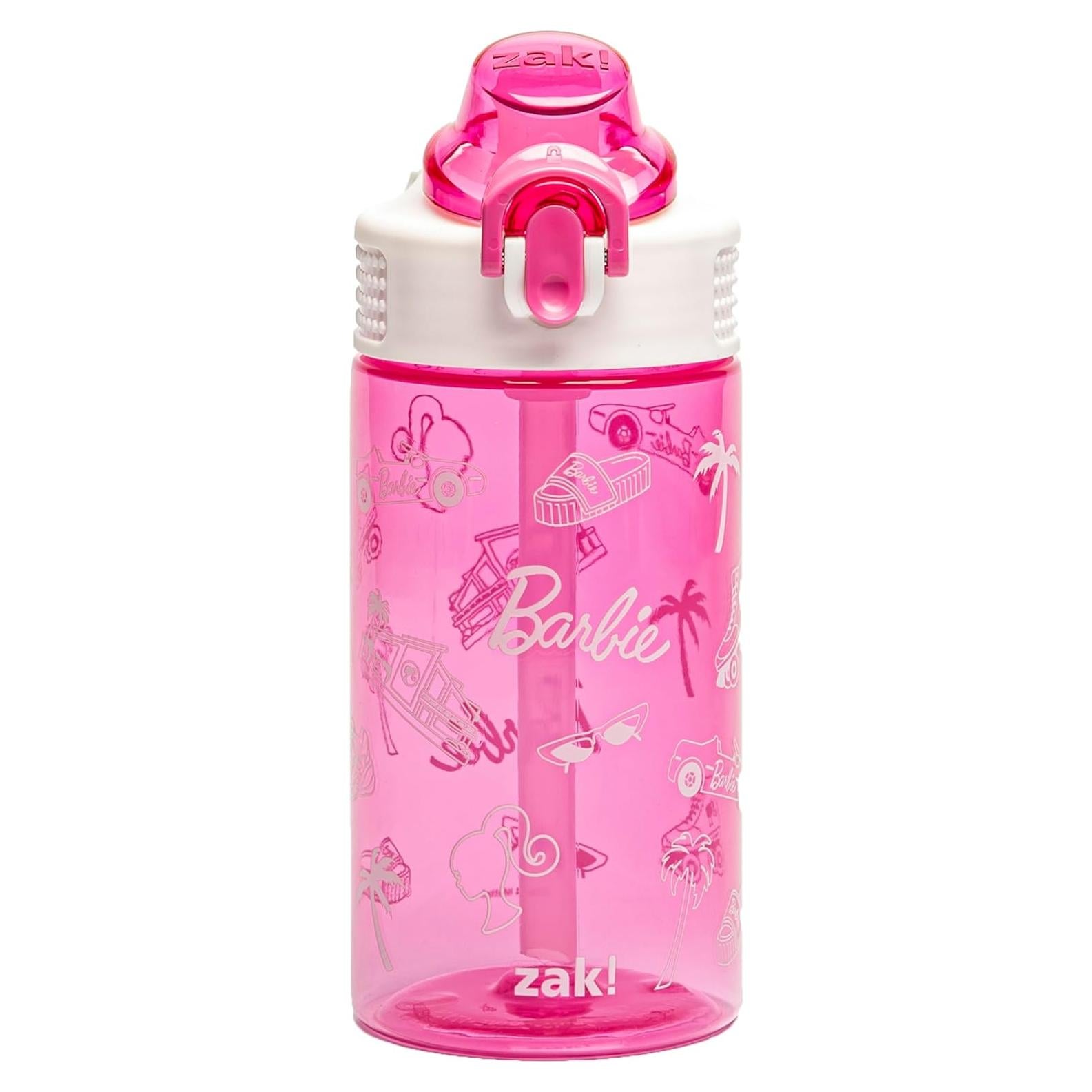 Botella de Agua Barbie Zak Sage 473ml con Popote y Asa