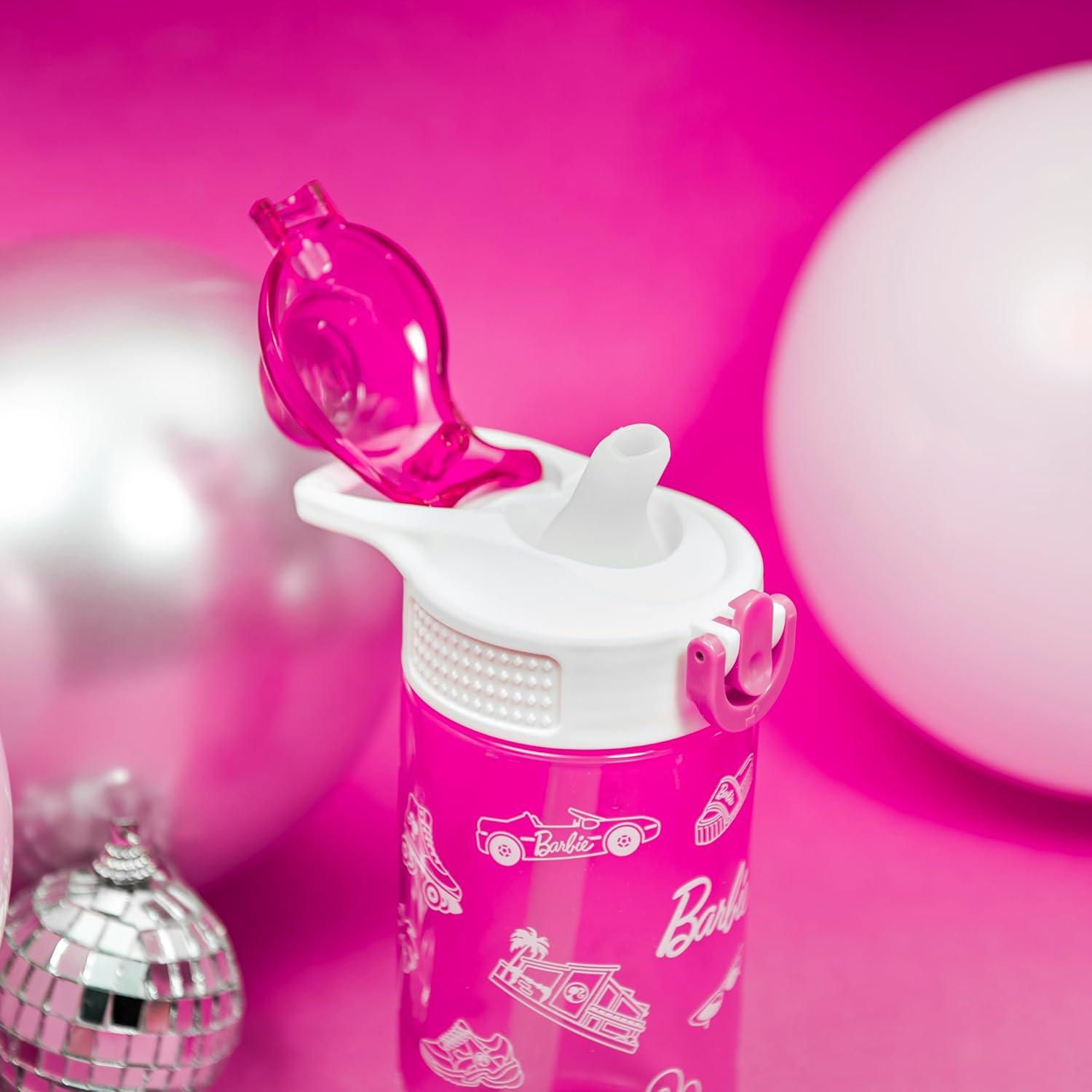 Botella de Agua Barbie Zak Sage 473ml con Popote y Asa