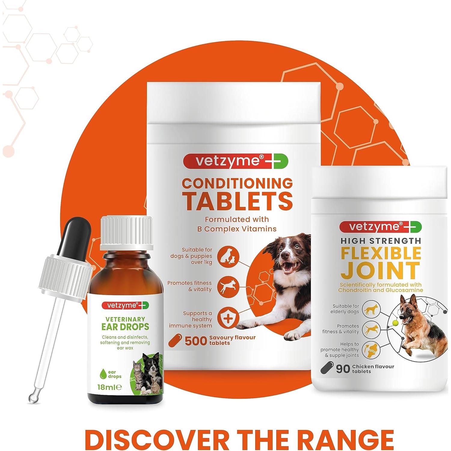 Suplemento de Ajo Vetzyme para Perros - Corazón Saludable, 240 Tabletas