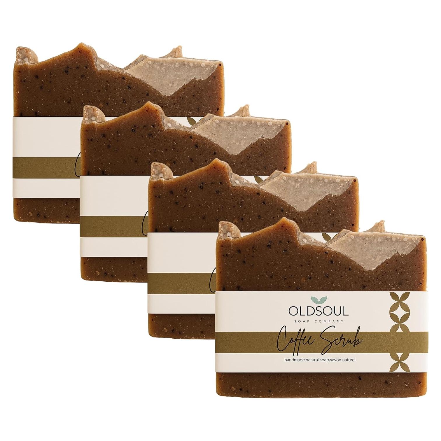 Jabones Exfoliantes de Café Old Soul - Paquete de 4 x 164g