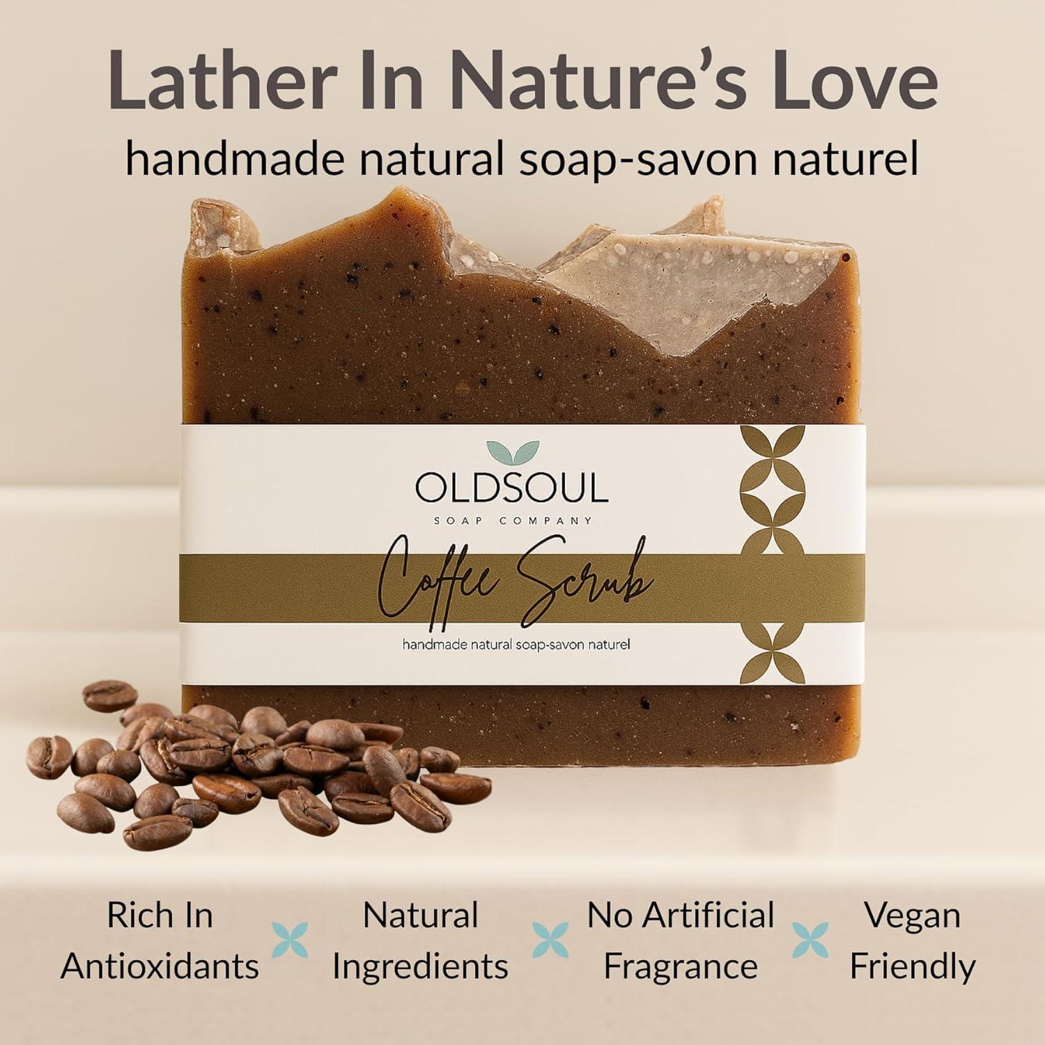Jabones Exfoliantes de Café Old Soul - Paquete de 4 x 164g