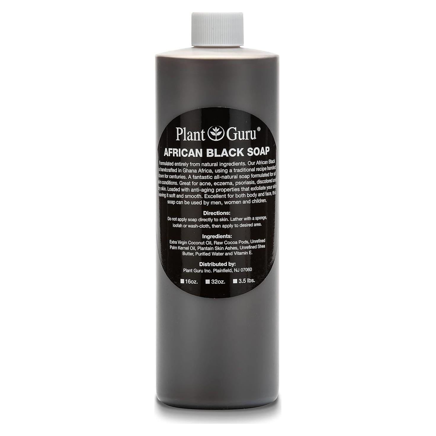 Jabón Negro Africano Plant Guru 473 ml 100% Natural para Piel