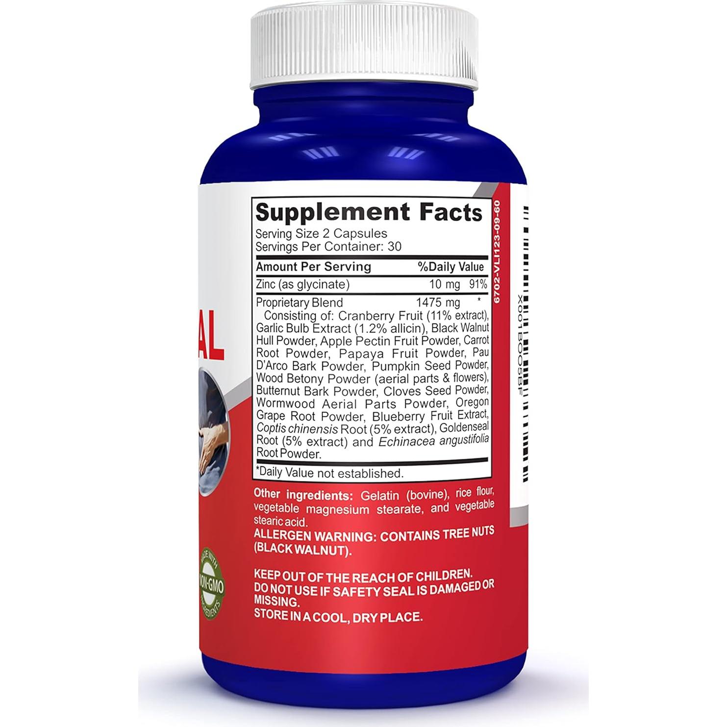 Suplemento Intestinal NusaPure 60 Cápsulas con Ajo y Ajenjo