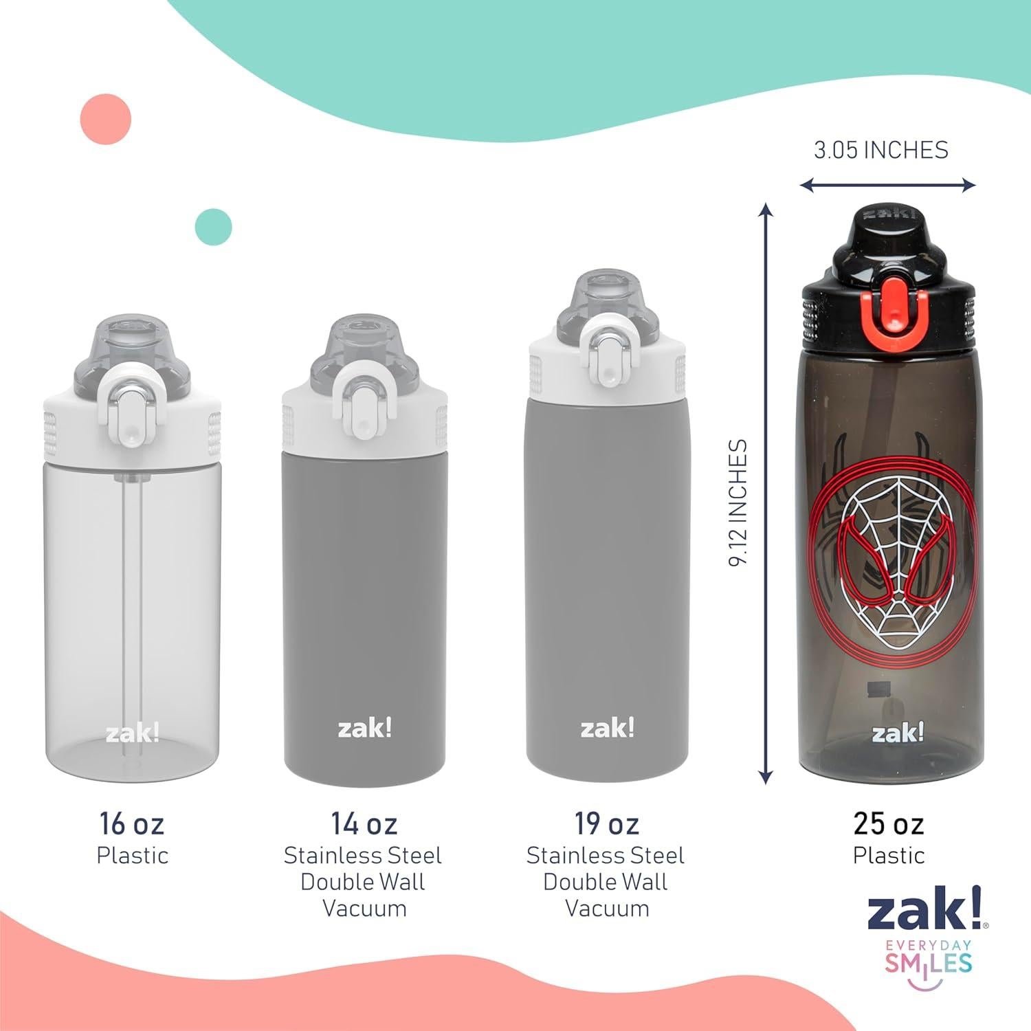 Botella de Agua Zak Designs Spider-Man 740ml con Pajilla