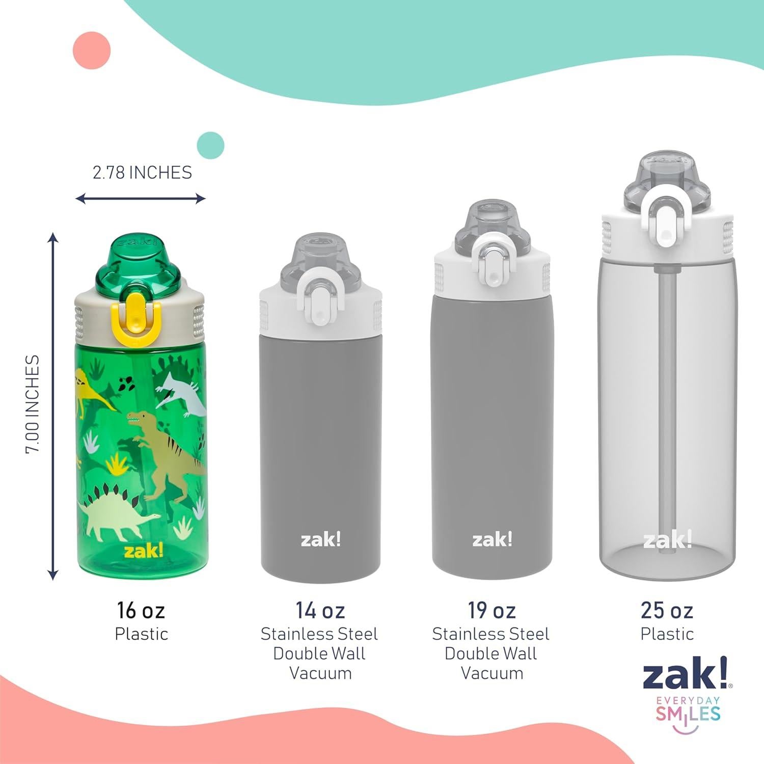 Botella de Agua Zak Designs Sage 16oz Dino a Prueba de Fugas