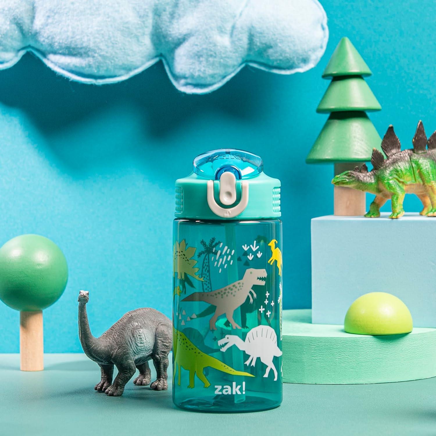 Botella de Agua Zak Designs 16oz Dinosaurio a Prueba de Fugas