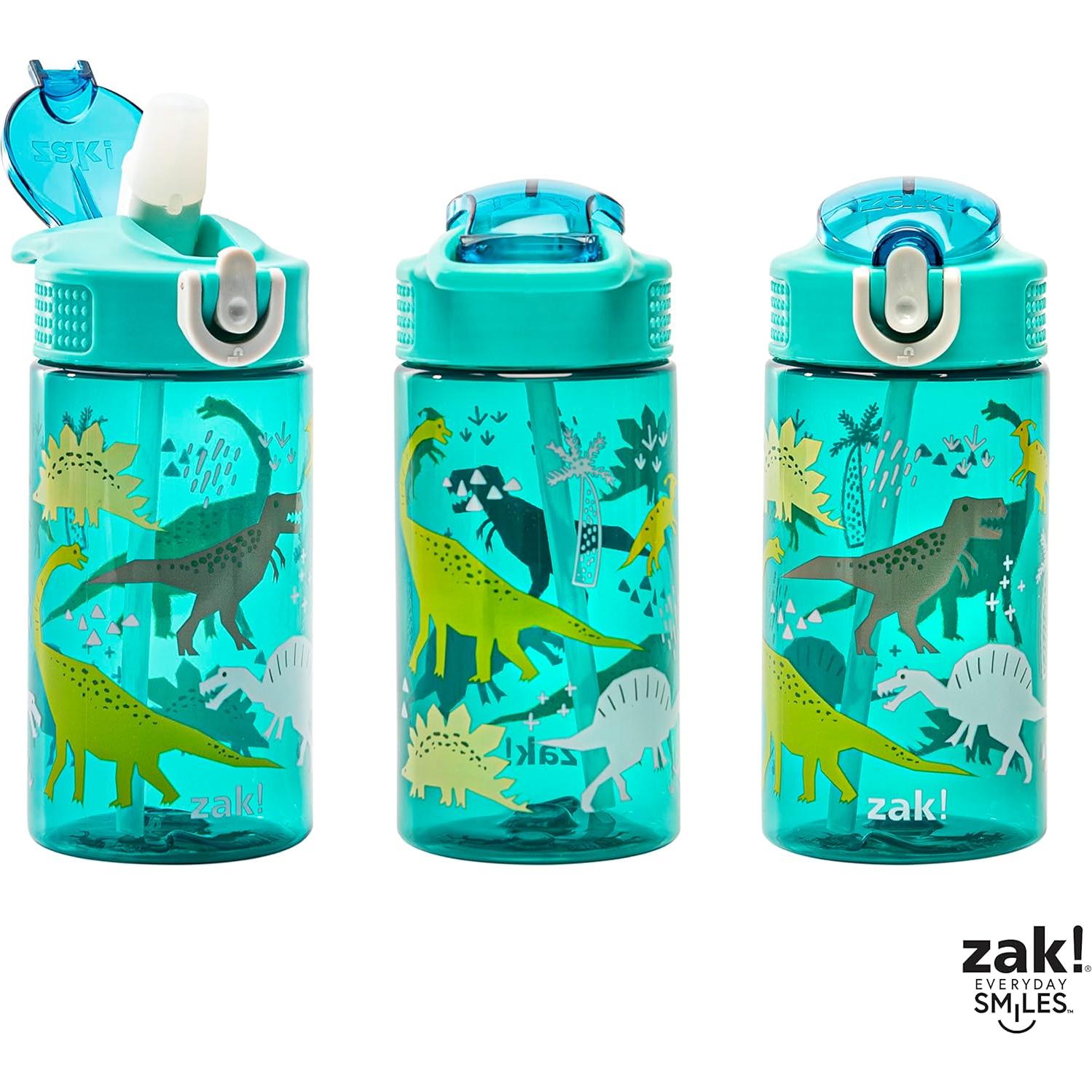 Botella de Agua Zak Designs 16oz Dinosaurio a Prueba de Fugas