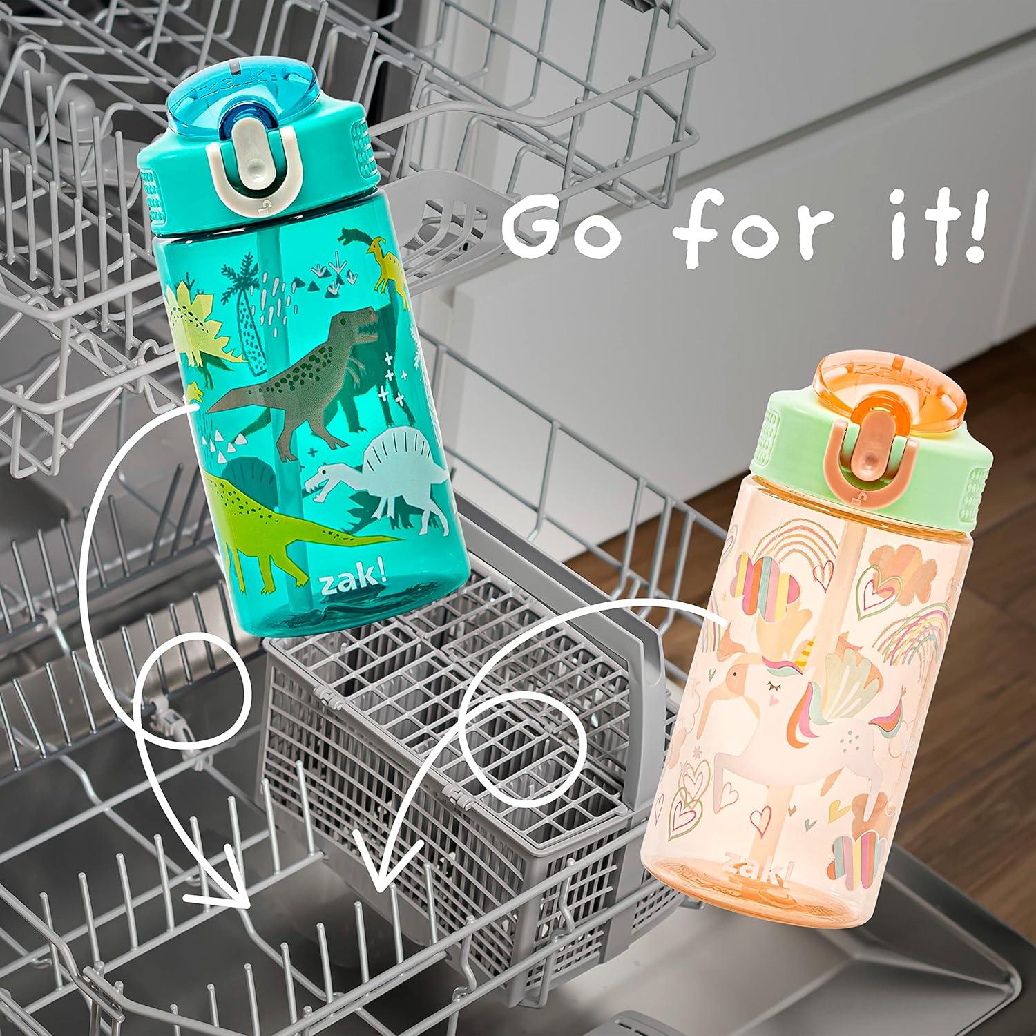 Botella de Agua Zak Designs 16oz Dinosaurio a Prueba de Fugas