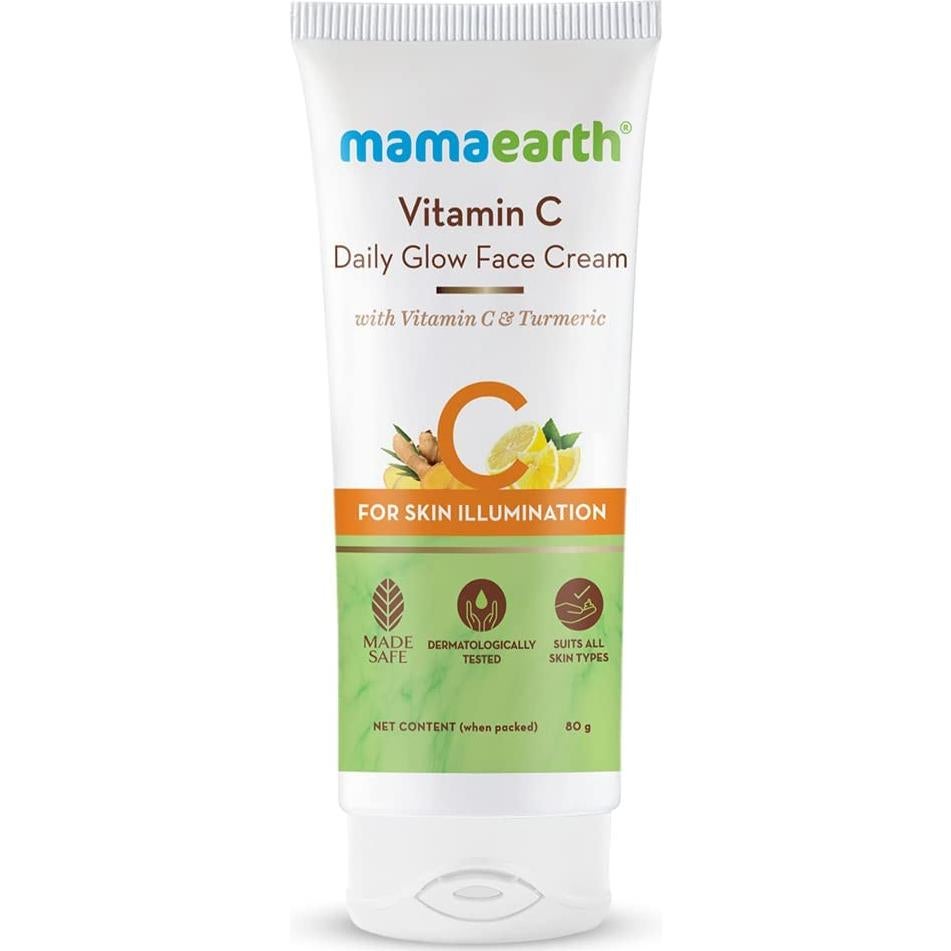 Crema Facial Mamaearth Vitamina C 80g - Hidratante y Brillo Diario