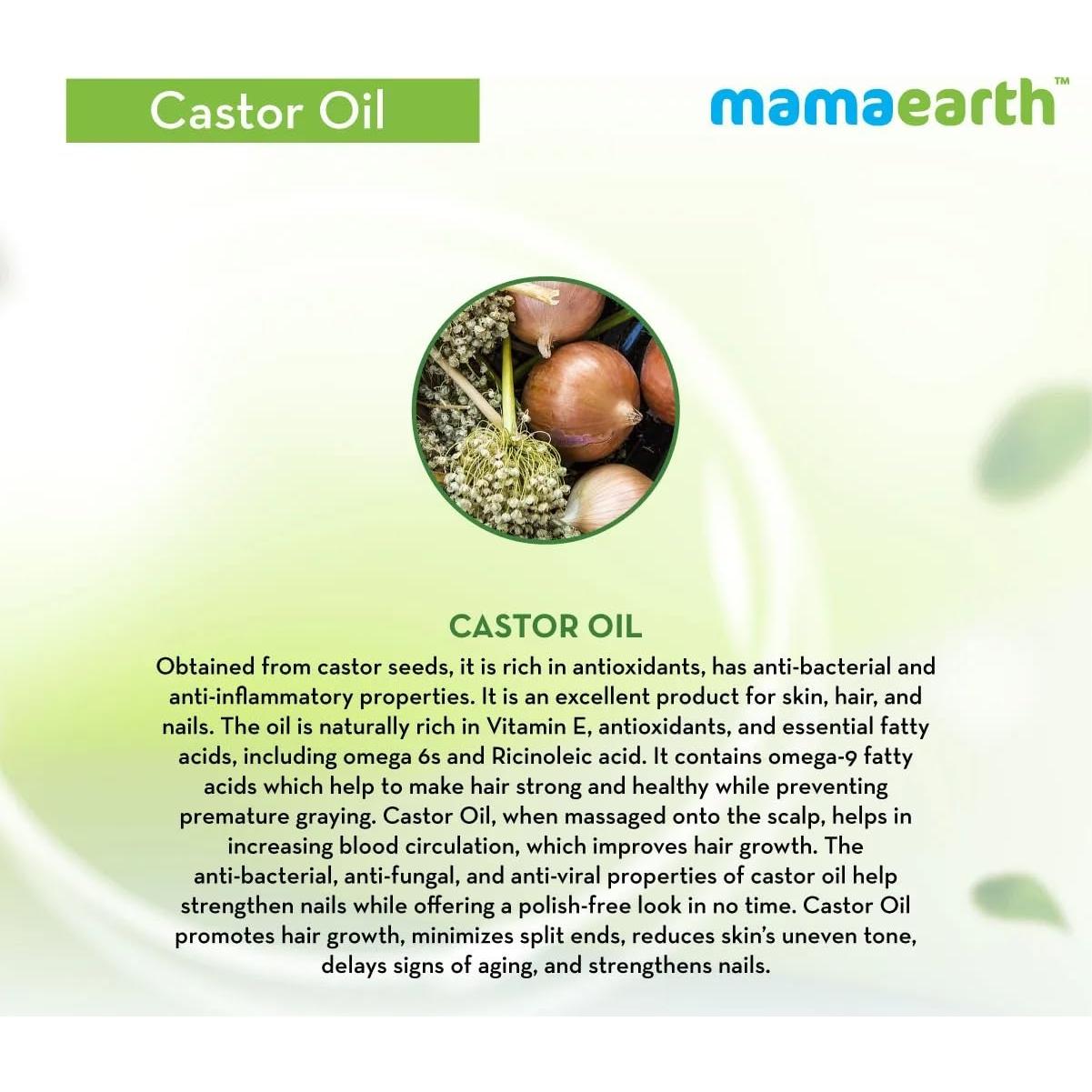 Aceite de Ricino Mamaearth 150ml Prensado en Frío para Cabello y Piel