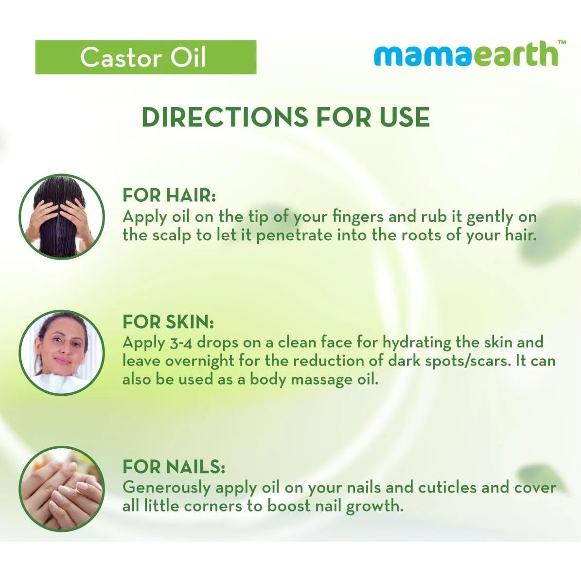 Aceite de Ricino Mamaearth 150ml Prensado en Frío para Cabello y Piel