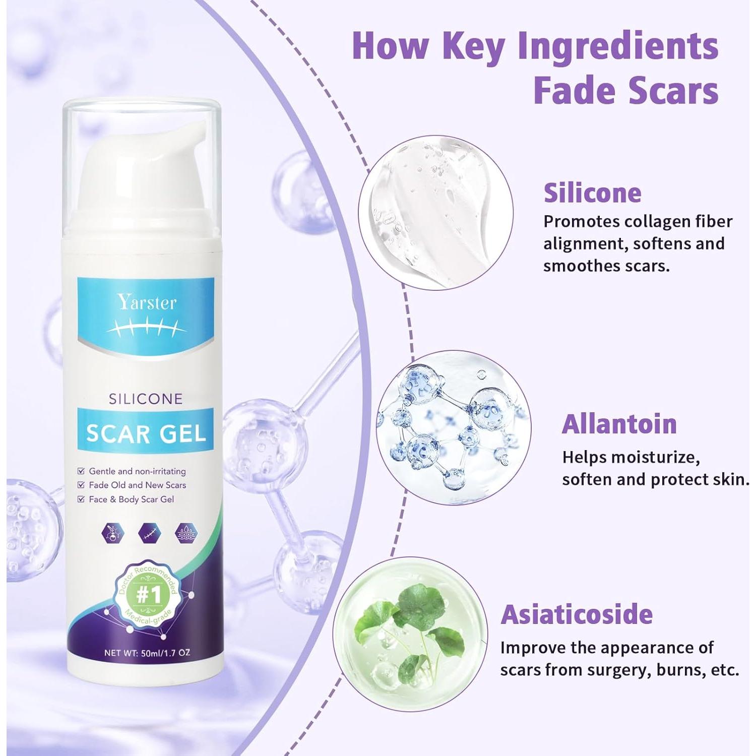 Gel de Cicatrices de Silicona Yarster 50ml - Tratamiento Avanzado