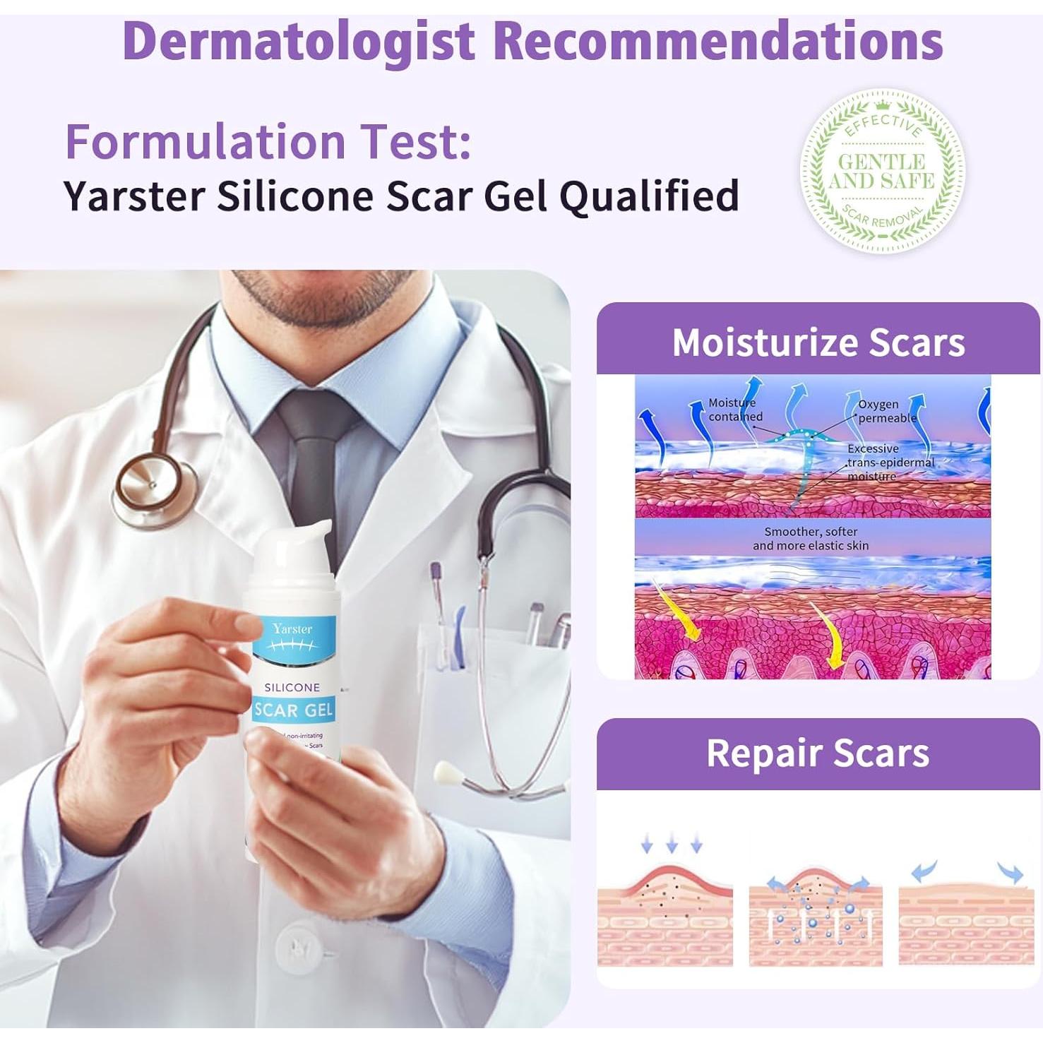 Gel de Cicatrices de Silicona Yarster 50ml - Tratamiento Avanzado