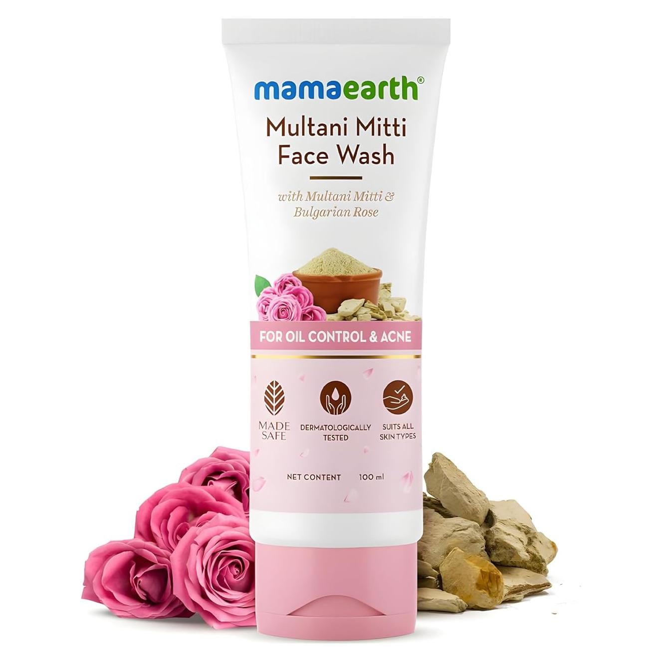 Lavado Facial MAMAEARTH Multani Mitti 100ml para Acné