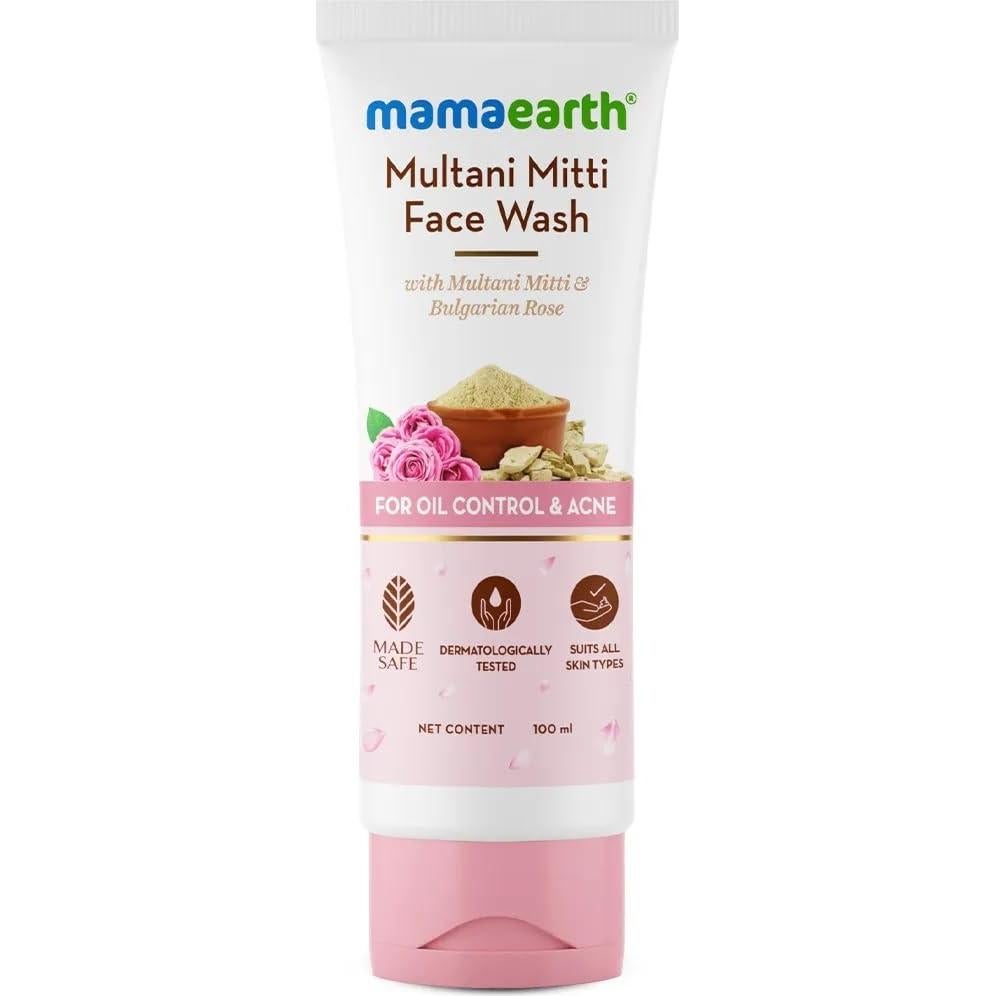 Lavado Facial MAMAEARTH Multani Mitti 100ml para Acné