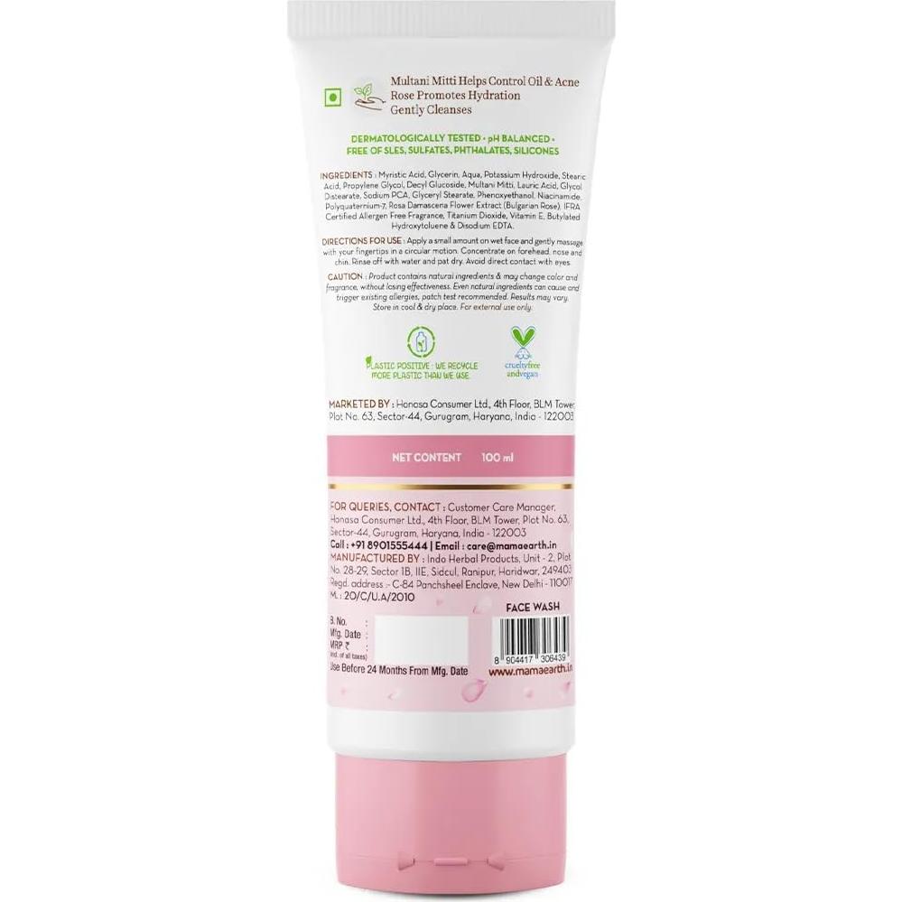 Lavado Facial MAMAEARTH Multani Mitti 100ml para Acné