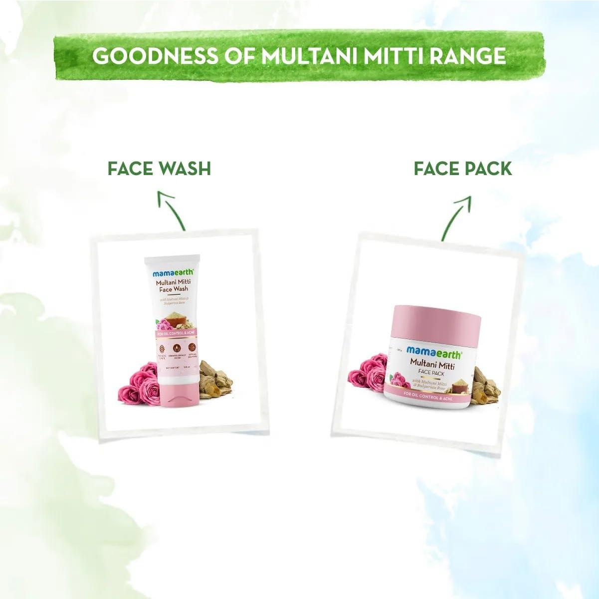 Lavado Facial MAMAEARTH Multani Mitti 100ml para Acné