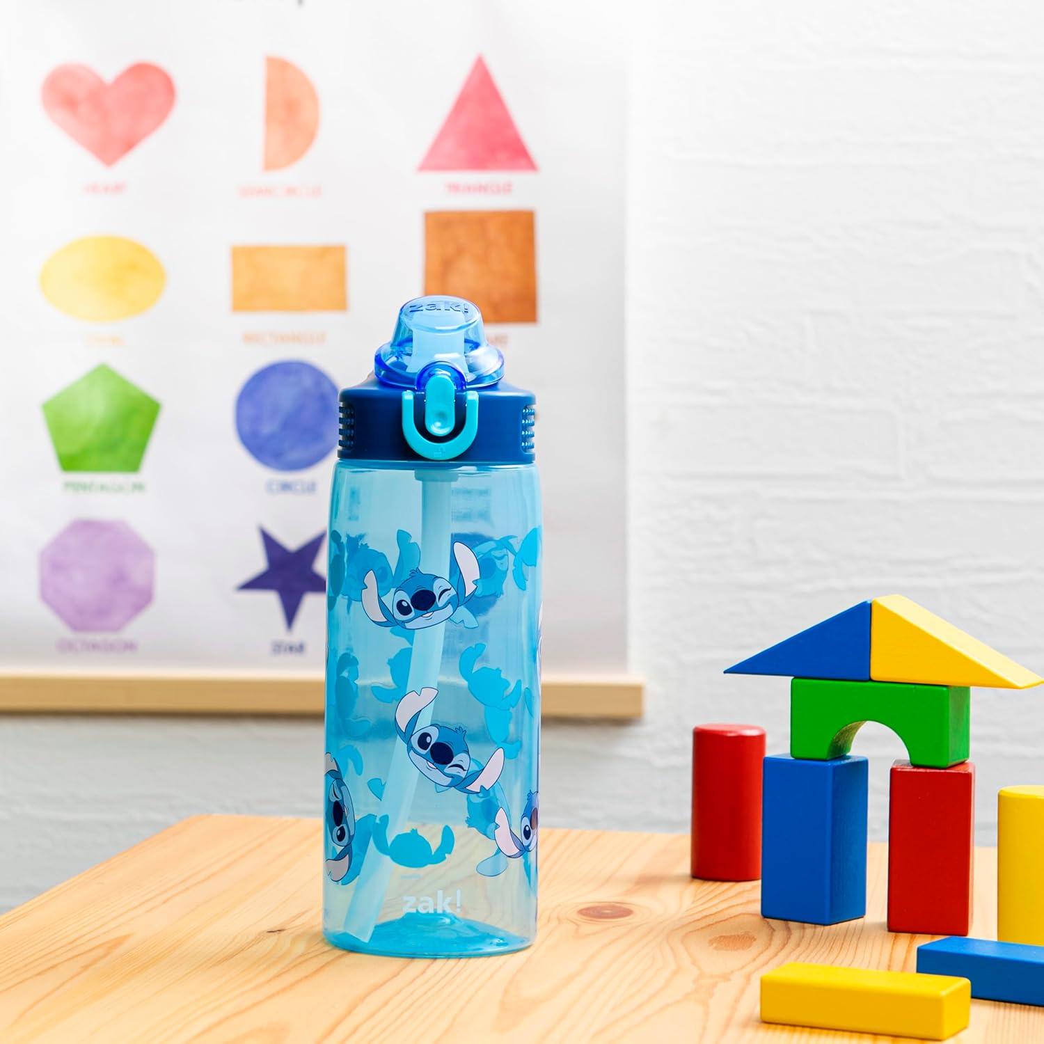 Botella de Agua Zak Designs Stitch 740ml con Pajilla y Asa