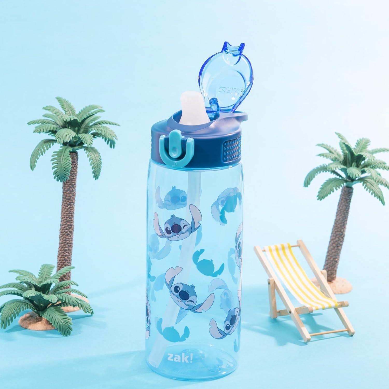 Botella de Agua Zak Designs Stitch 740ml con Pajilla y Asa