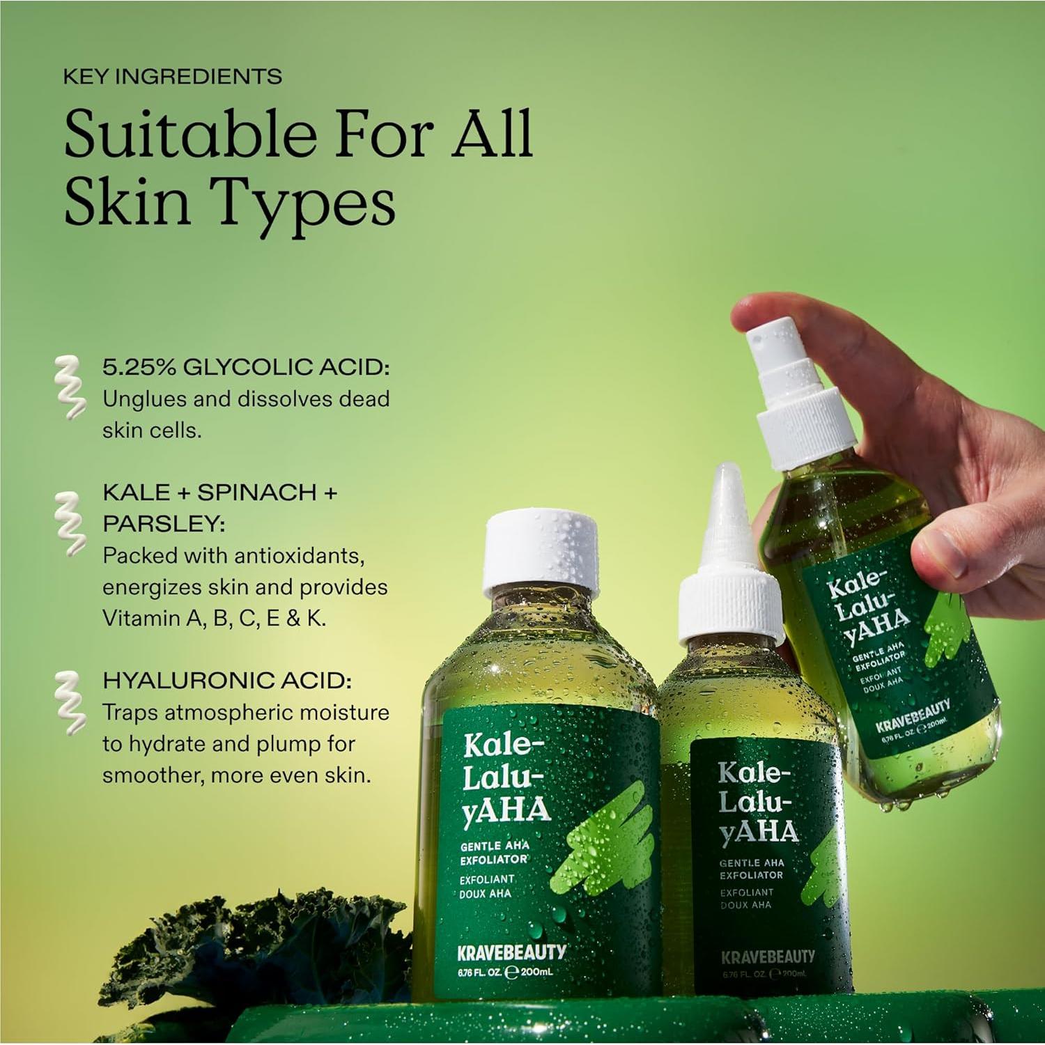 Exfoliante Suave KraveBeauty Kale-Lalu-yAHA 200 ml AHA 5.25%